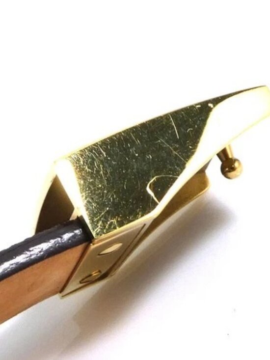 Auth LOUIS VUITTON Damier Ebene Ceinture Carre Belt Brown/Gold M6802U - h32221k main image 10